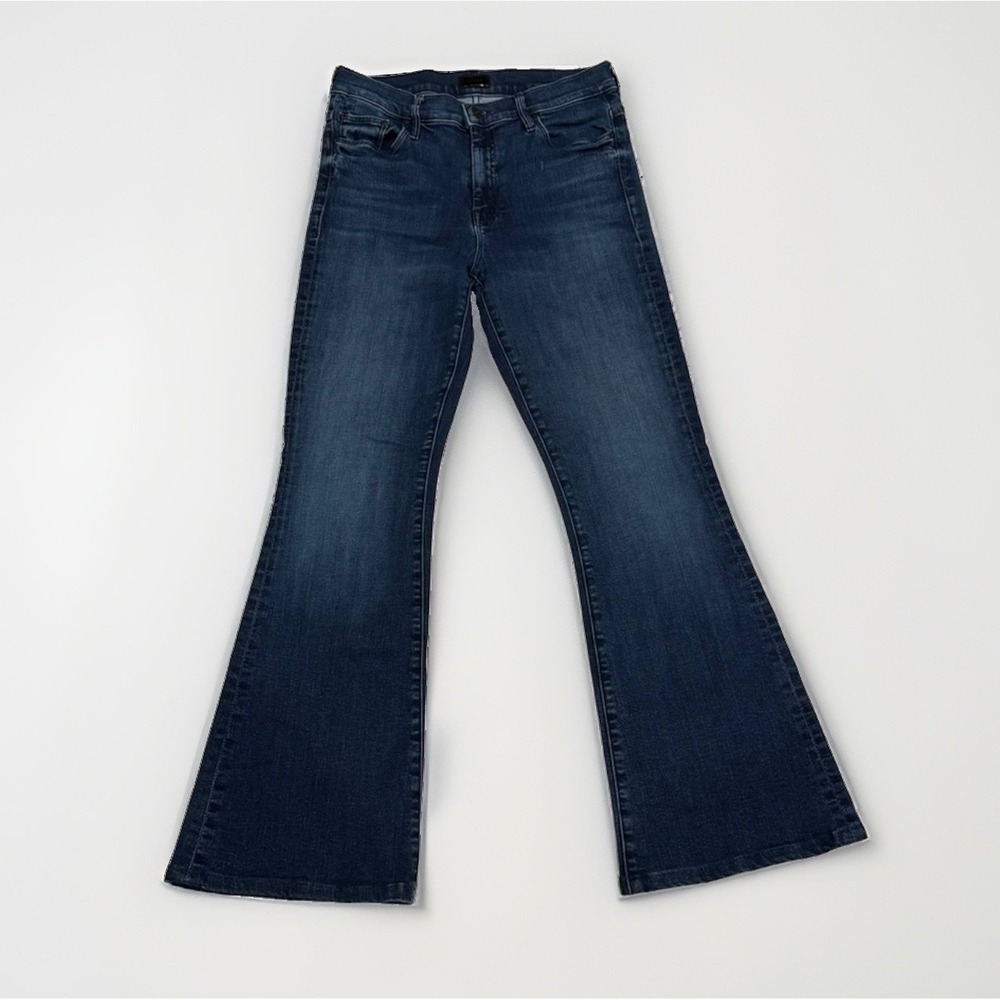 MOTHER The Weekender Fray Jeans Size 29 Mint Condition Blue Flare Clean Hem USA